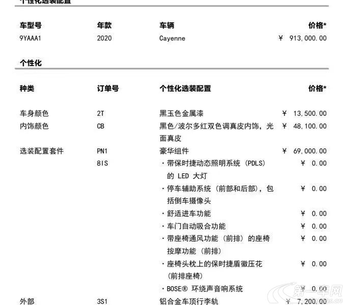 保时捷Cayenne [进口] 2020款 3.0T 自动 四驱 汽油 美规版平行进口 (国Ⅵ) 